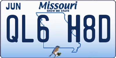 MO license plate QL6H8D