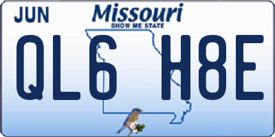 MO license plate QL6H8E