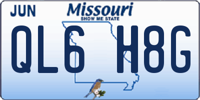 MO license plate QL6H8G