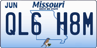 MO license plate QL6H8M