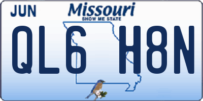 MO license plate QL6H8N