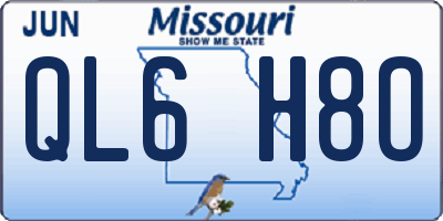 MO license plate QL6H8O