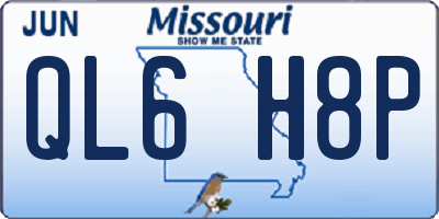 MO license plate QL6H8P