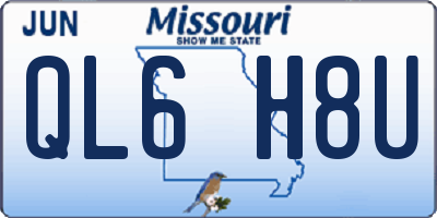 MO license plate QL6H8U