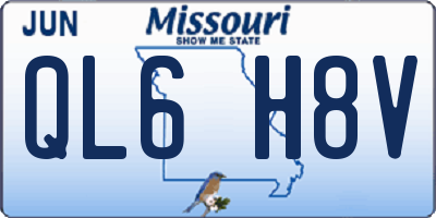 MO license plate QL6H8V