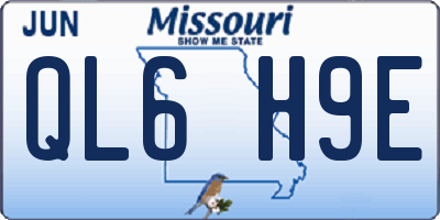 MO license plate QL6H9E