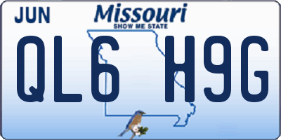 MO license plate QL6H9G