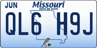 MO license plate QL6H9J