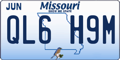 MO license plate QL6H9M