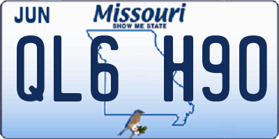 MO license plate QL6H9O