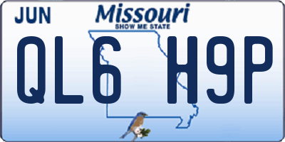 MO license plate QL6H9P