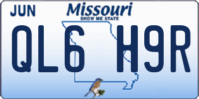 MO license plate QL6H9R