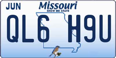 MO license plate QL6H9U
