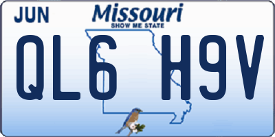 MO license plate QL6H9V