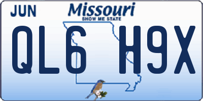 MO license plate QL6H9X