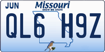 MO license plate QL6H9Z