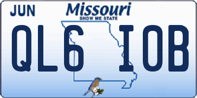 MO license plate QL6I0B