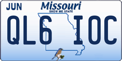 MO license plate QL6I0C