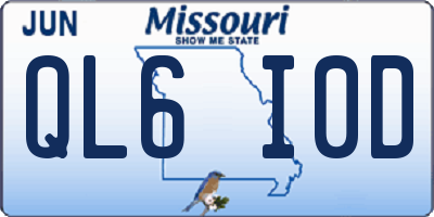 MO license plate QL6I0D