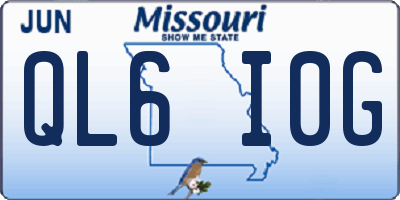 MO license plate QL6I0G
