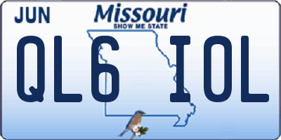 MO license plate QL6I0L