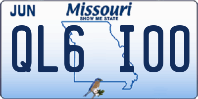 MO license plate QL6I0O