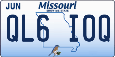 MO license plate QL6I0Q