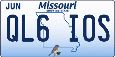 MO license plate QL6I0S
