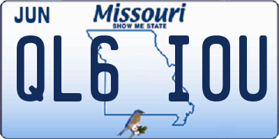 MO license plate QL6I0U