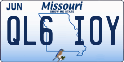 MO license plate QL6I0Y