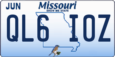 MO license plate QL6I0Z