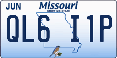 MO license plate QL6I1P