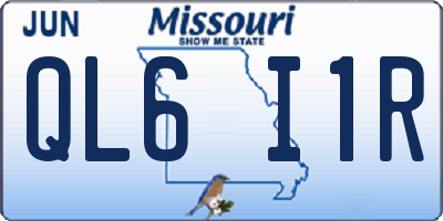 MO license plate QL6I1R