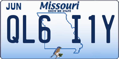 MO license plate QL6I1Y