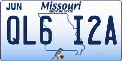 MO license plate QL6I2A