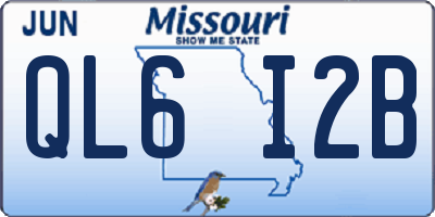 MO license plate QL6I2B