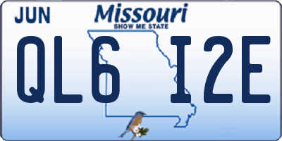 MO license plate QL6I2E