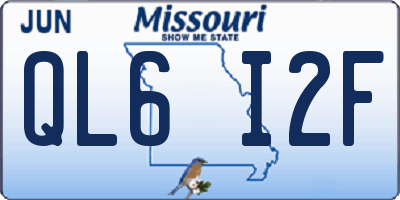 MO license plate QL6I2F