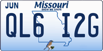 MO license plate QL6I2G