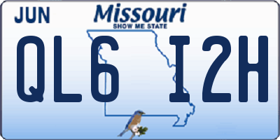 MO license plate QL6I2H