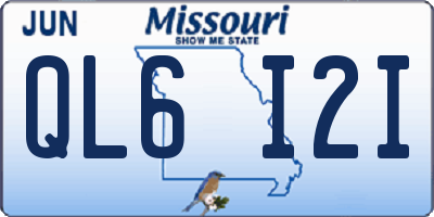 MO license plate QL6I2I