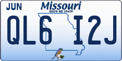 MO license plate QL6I2J