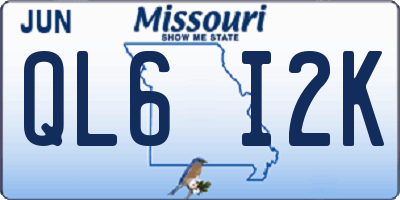 MO license plate QL6I2K
