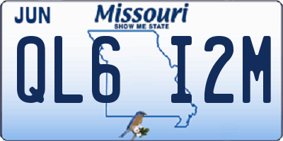 MO license plate QL6I2M