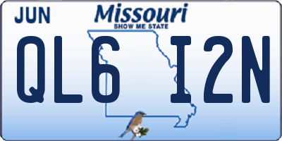 MO license plate QL6I2N