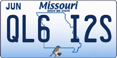 MO license plate QL6I2S