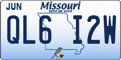 MO license plate QL6I2W