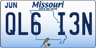 MO license plate QL6I3N