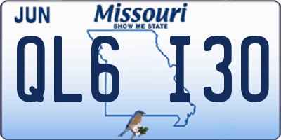 MO license plate QL6I3O