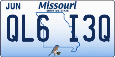 MO license plate QL6I3Q